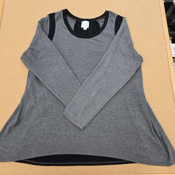 Sunday Linen Boxy Pullover Tunic Top shirt Gray & Black 2X (C44) - Picture 1 of 5